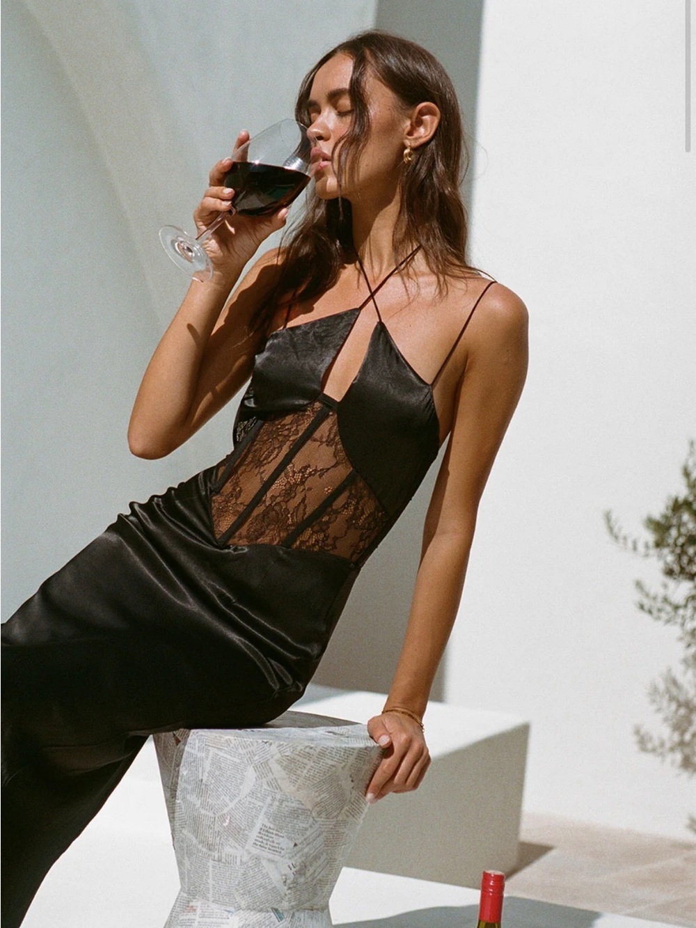 Sabo Skirt Yehah Midi Dress in Black